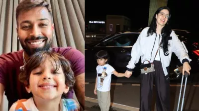 Hardik Pandya's son Agastya meets him for the first time after his divorce from Natasa Stankovic