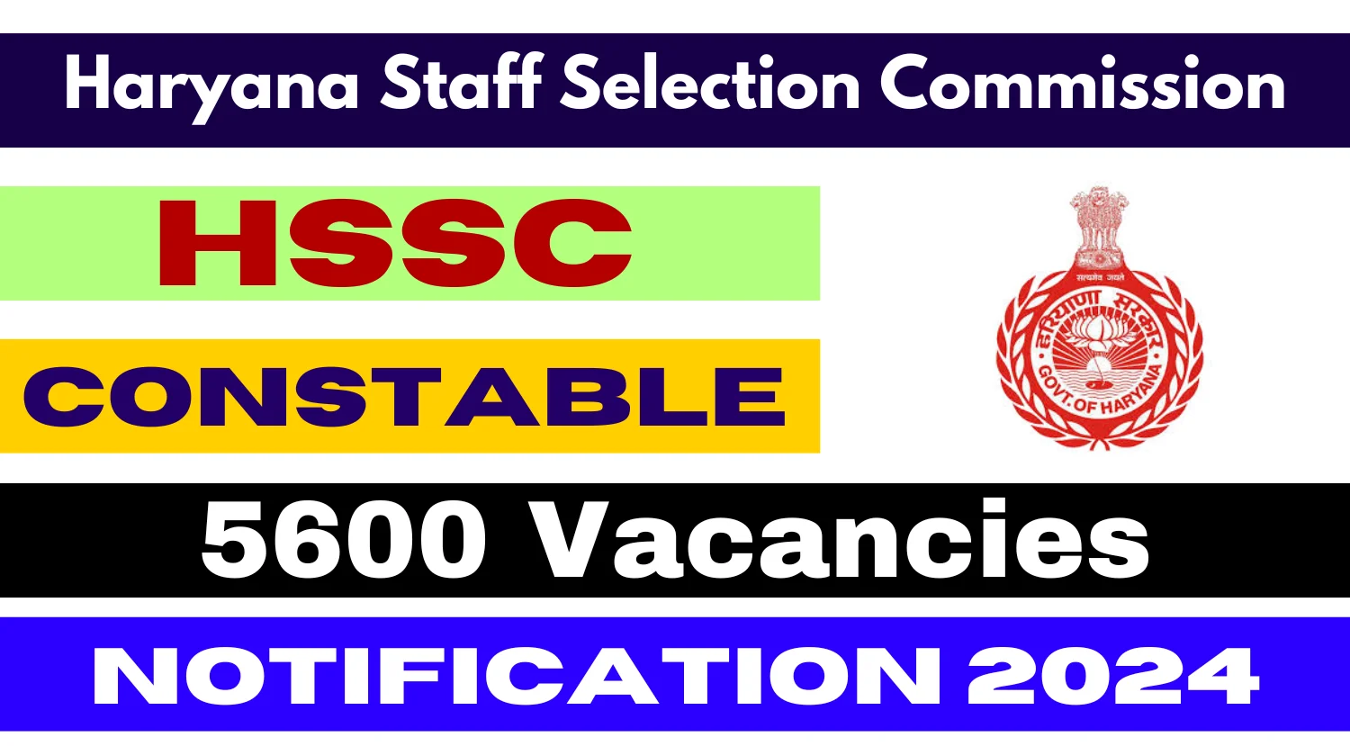 HSSC Constable Recruitment: हरियाणा कांस्टेबल के 5600+ पदों पर पंजीकरण का आज आखिरी मौका, जल्द करें आवेदन